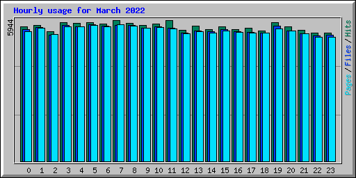 Hourly usage for March 2022