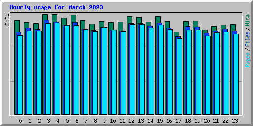 Hourly usage for March 2023