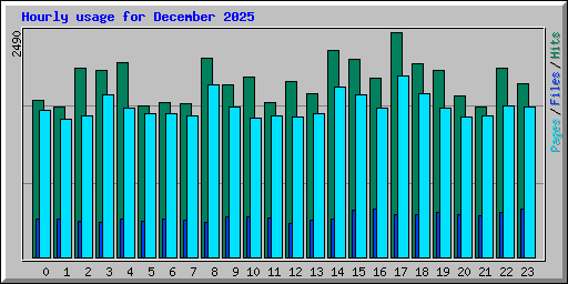 Hourly usage for December 2025
